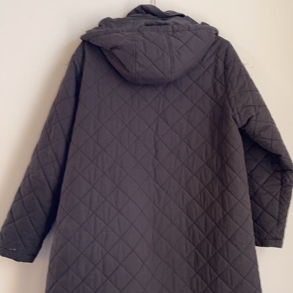 Vintage L. L. Bean Thermore quilted insulated removable hood longline coat sz 24 - Picture 8 of 9